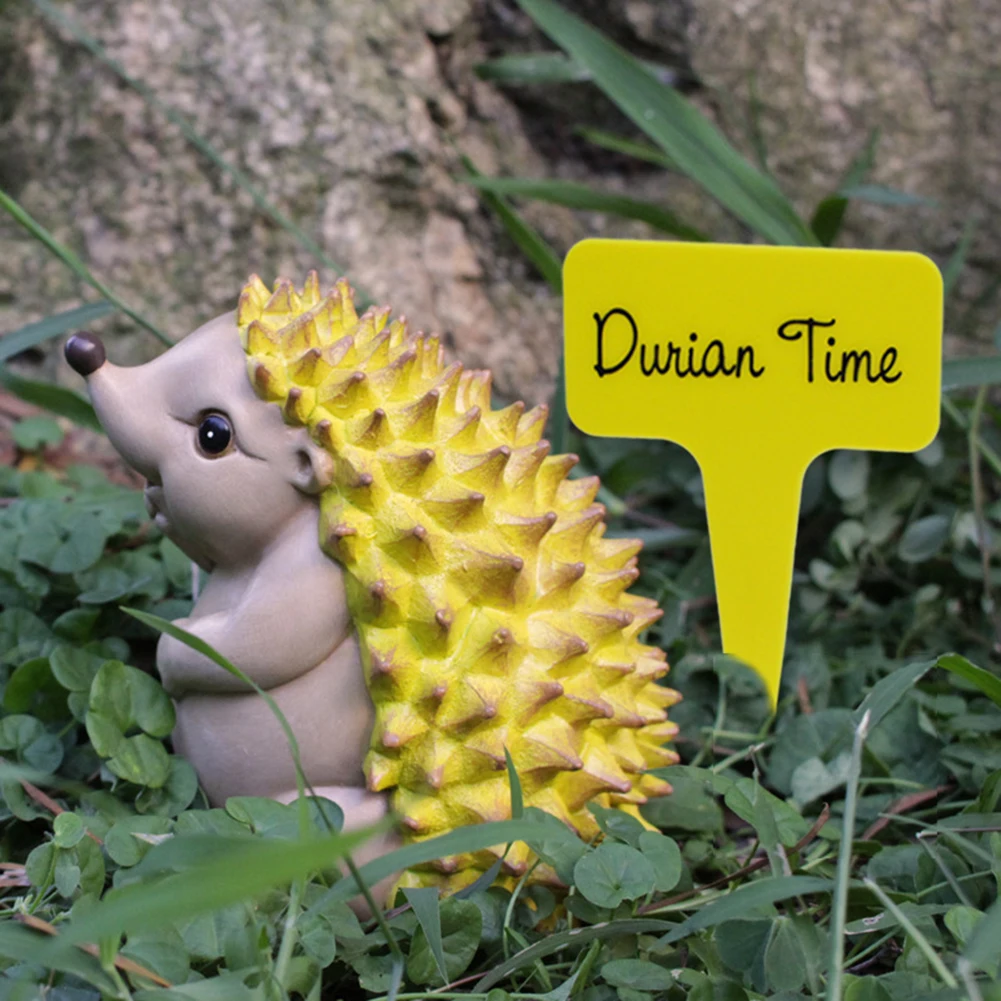 Durian Hedgehog Statue Durian Time Sign For Table Decor Frutta Simulata Cute Cartoon Animals Figurine Per La Decorazione D'Interni Domestica