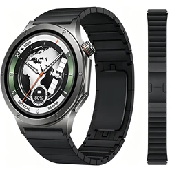 Sleek 22mm Stainless Steel Watchband Bracelet - 22mm Width (Black)