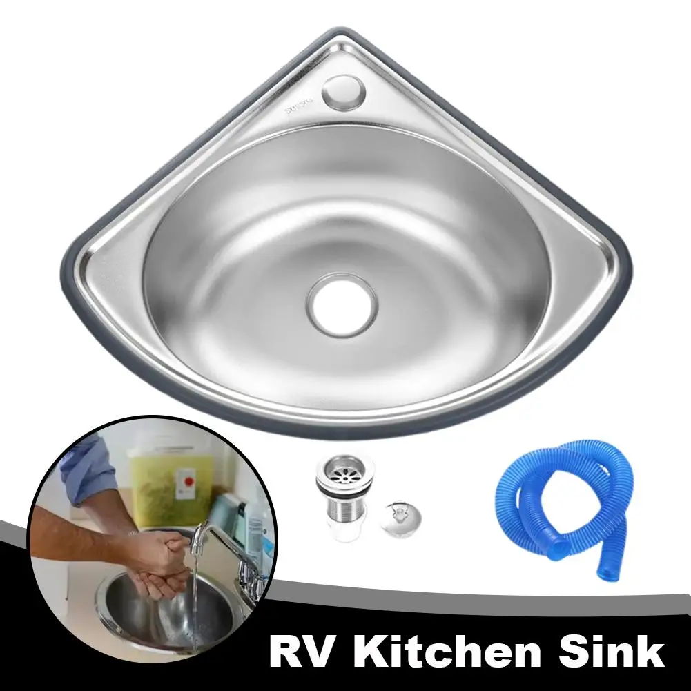 Rv Kitchen Sink Bathroom Basins Vegetable Motorhome Steel Bar Small Single Drop Bowl Corner Tub Y0l8 rv sink