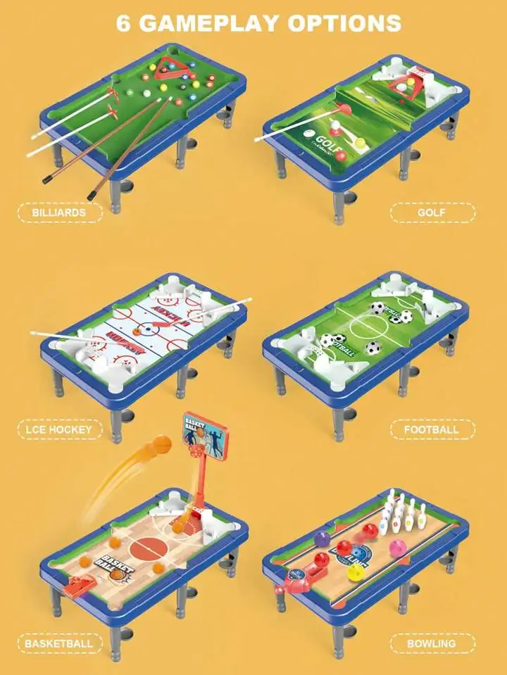 6 In 1 Mini Board Game Interactive Toy Thrilling Hockey Game Gift for Birthday Kids Christmas Party