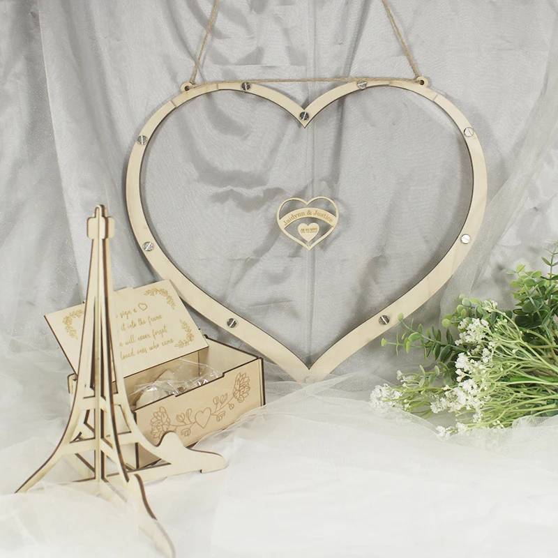 Ozinna Libro Ospiti Matrimonio A Forma Di Cuore - Acrilico, 100 Cuori