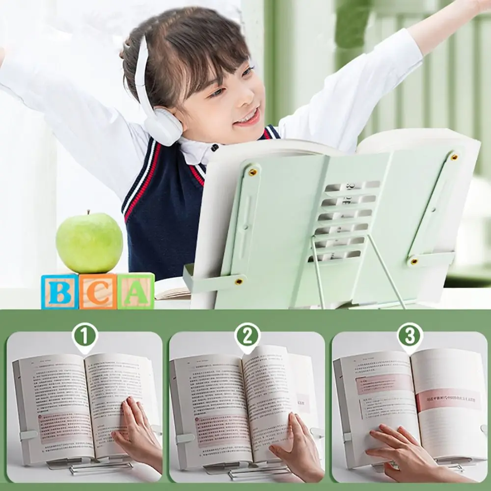 휴대용 금속 책 독서 스탠드, 조절 가능한 다색 접이식 지지대 랙, 접이식 문서 거치대 레시피