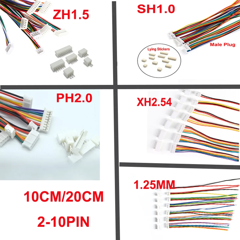 10個のオスとメスのセット,1.0,1.25,1.5,2.0,2.54,h,ph,xh