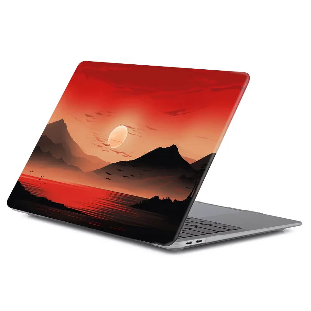 MacBook Pro 14 M5 2025 Kılıfı M2 M3 A3112 için Manzara Desenli Laptop Kılıfı, MacBook Air 13 M4 13.6 15 A3241 için Baskılı Sert Kılıf