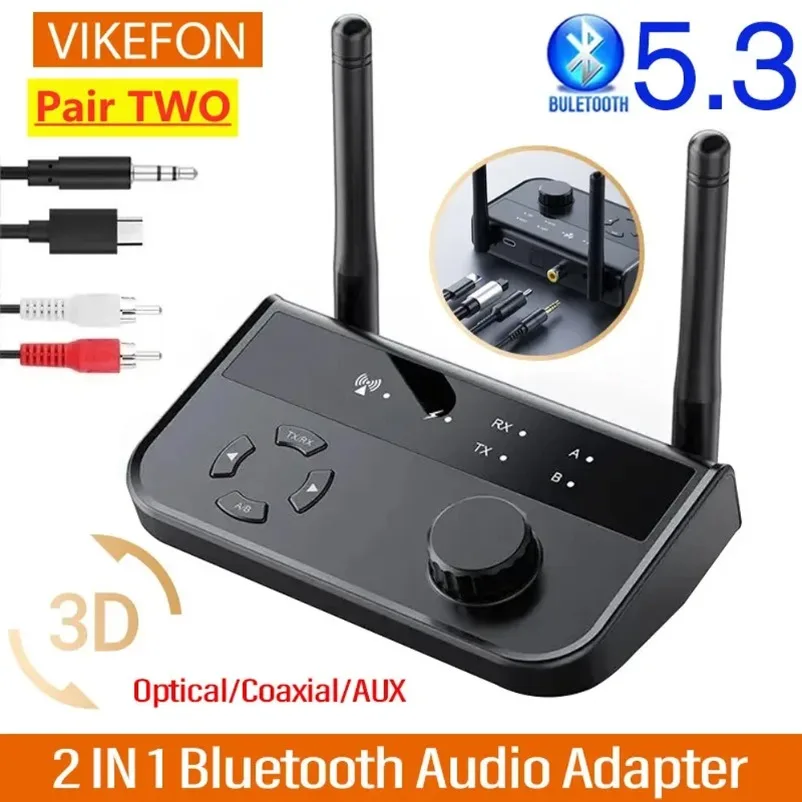 VIKEFON Bluetooth 5.3 Audio Receiver 3.5mm Aux Jack for TV PC Car PC