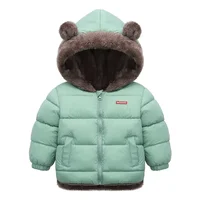 Baby Boys Girls Jacket Hooded Cotton Outerwear Children's Thick Fleece Coat Cashmere Padded Jackets Winter Boys Girls Warm Coats 6