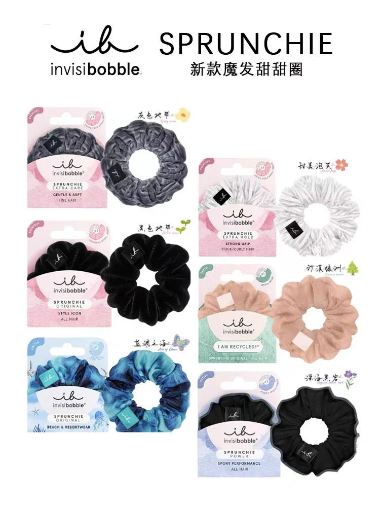 

invisibobble new SPRUNCHIE spiral hair ties scrunchie strong grips traceless hairband recyclable packaging