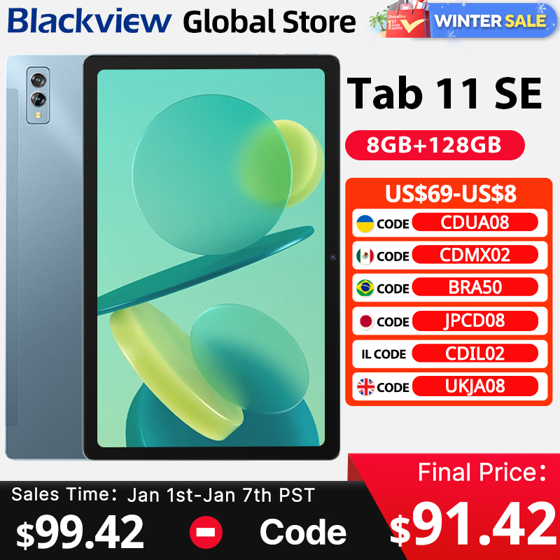 Blackview Tab 11 SE Tablets 10.36'' FHD Display Octa Core Dual 4G LET GPS Widevine L1 8GB 128GB 7680mAh Battery Android Pad PC