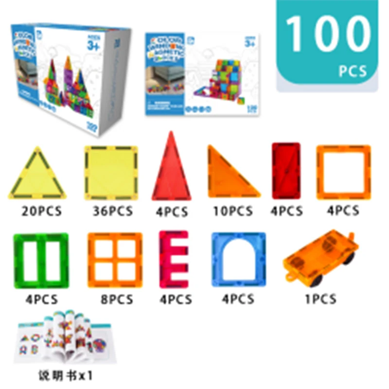 Magnetic Building Blocks Construction Sets Children DIY Montessori Educational Toys Strong Magnet Tiles Kids Gift