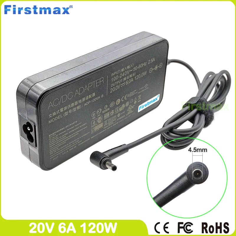 Adaptador ca para Carregador de Laptop Asus 20v 6a Adp120vh b 120w A570dd D570dd F570dd K570dd M570dd R570dd Q528fd Q537fd Q537fd