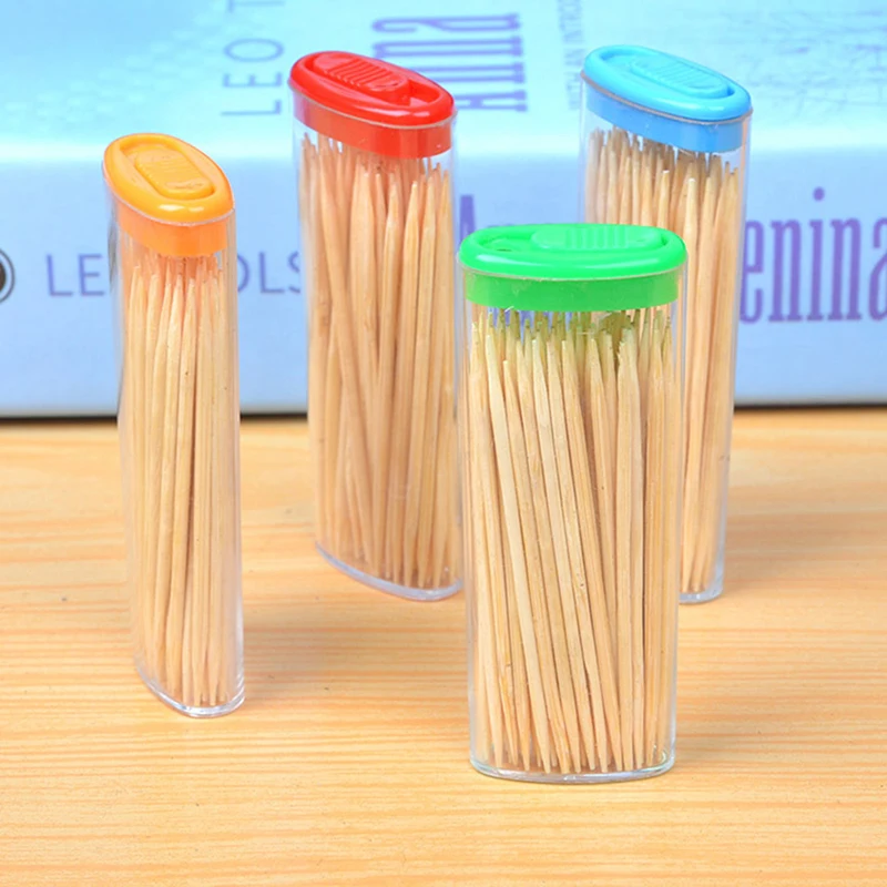 Toothpick Set Toothpicks Set Bamboo Food Picks 50Pcs/set Natural Bamboo Toothpicks
