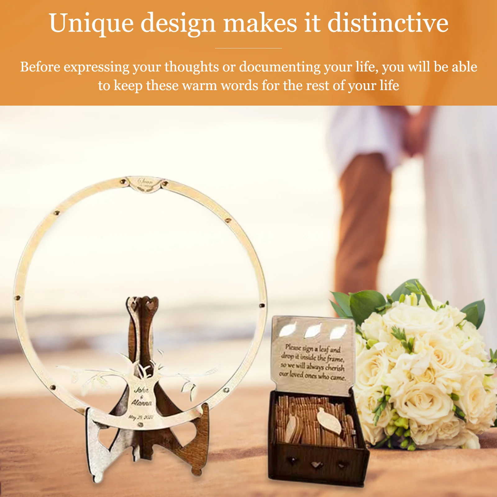 Wedding Guest Book Alternative 60 Wood Leaves Guest Sign in Wedding Decorations