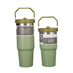 Sleek Stainless Steel Portable Insulated Water Cup - 900ML (Green)