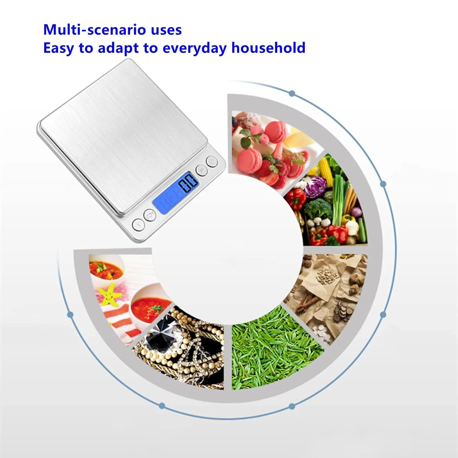 Stainless Steel Digital Kitchen Scale with LCD Display for Precise Cooking and Dieting