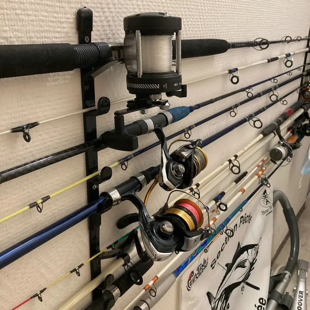 Fishing Rods Storage Wall Bracket Fishing Pole Rack 1 Pair For 5 Rods Hard Plastic Holder fishing tools,fishing tool,fishing accessories,fishing tackle,fishing rod holder