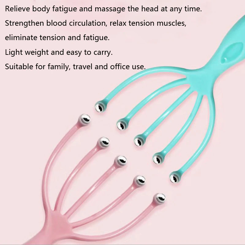 Description Picture 6 of item1PC Head Relax Five Fingers Massage Scan Hair Head Pressure Spa Neck Sculpture Tension Release Hair Treatment Tool