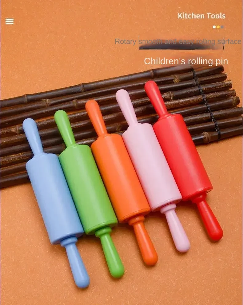 Description Picture 2 of itemxgnvpy Plastic rolling pin Household small PP handle Roller dumpling rolling stick Children's mini dough stick baking tool
