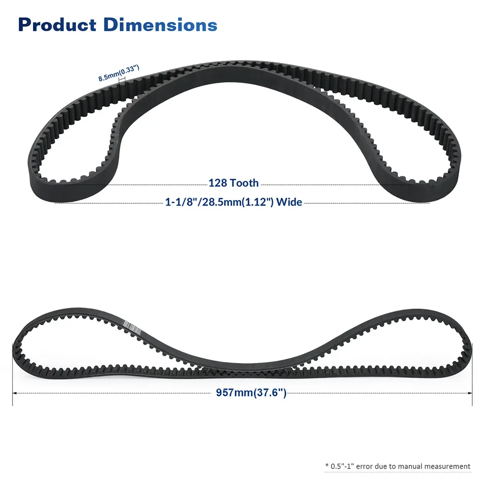 Aazon.co: YonFaDall Rear Drive Belt 128T 1-1/8 Fit for Harley