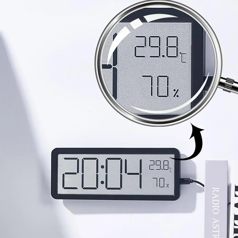Digital Wall Clock Electronic Wall Mounted LCD Disply Clocks Multifunctional Temperature and Humidity Alarm Clock 4 Digital Wall Clock Electronic Wall Mounted LCD Disply Clocks Multifunctional Temperature and Humidity Alarm Clock 4
