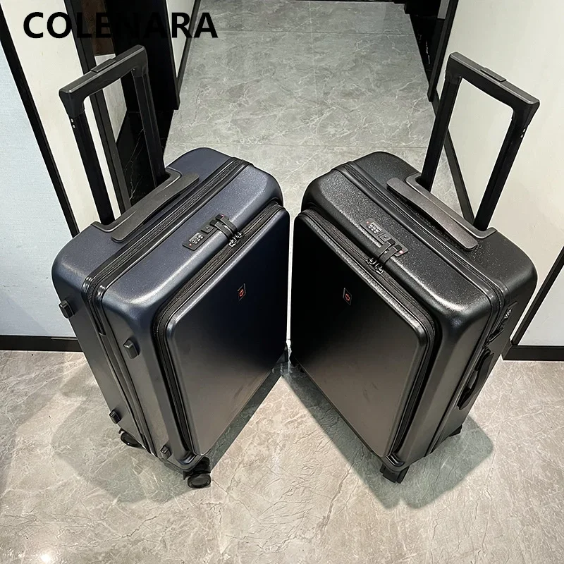 COLENARA Business Suitcase 20 Inches Boarding Box PC Front Opening Laptop Trolley Case 24 Ladies Travel Bag Carry-on Luggage