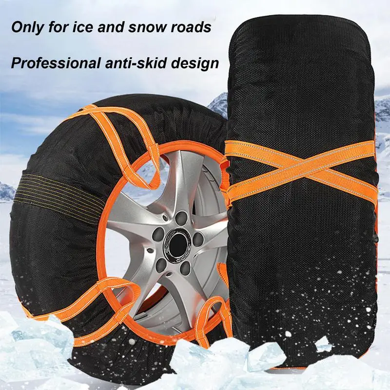 Tire Socks for Snow Auto Tire Anti-Slip Cover Anti-Slip Cover with Reflective Warning Strips for RV SUV Truck Small Car