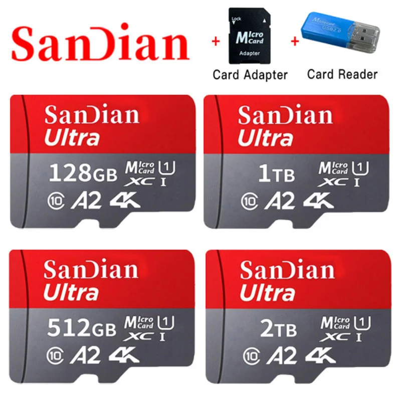 오리지널 마이크로 TF SD 카드, 128GB 플래시 클래스 10 SD 카드, 256GB 메모리 카드, 512GB 메모리 카드, 휴대폰, 카메라, 태블릿, 드론용 