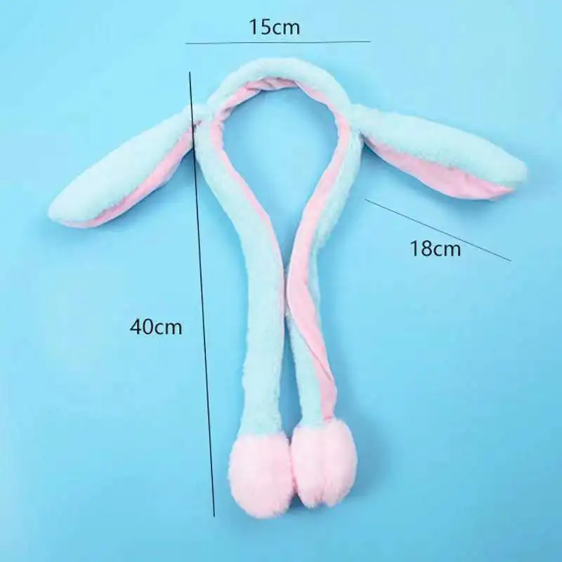 【Happier】 Cute Rabbit Ears Headband Moving Ears Airbag Bunny Hat Kids Plush Toys Women Girls Cosplay Decoration Headwear Hair Accessories. 
