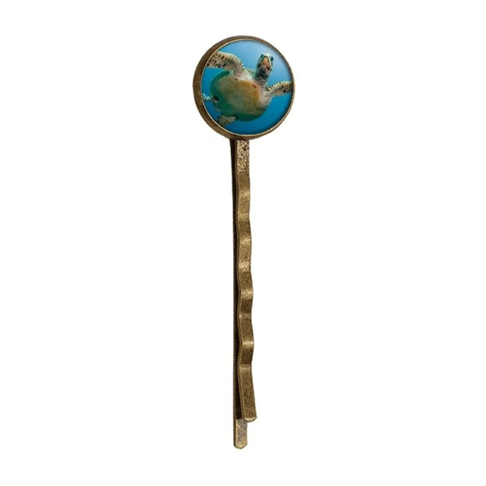 

Ocean Blue Water Turtle Science Nature Picture Retro Metal Hair Bobby Pin Headwear