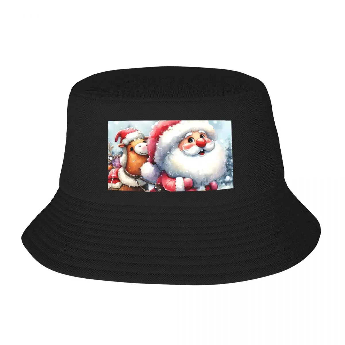 

santa claus christmas Bucket Hat black Brand Man Caps Caps For Men Women's