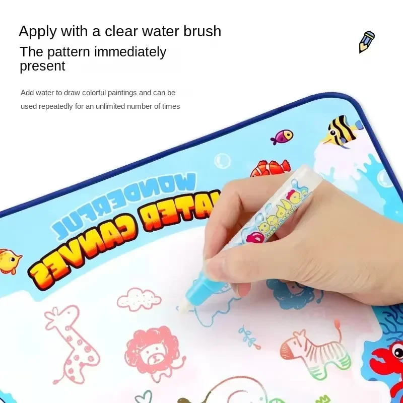 Tavolo da disegno per graffiti su tela magica ad acqua Ripetutamente Doodle Tappeto per pittura ad acqua Tappetino da disegno riutilizzabile Giocattolo per bambini Regalo - immagine 3