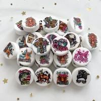 10Pcs New Disc Colour Printing Silicone Beads Food Grade Silicone Focal Bead For Jewelry Making DIY Necklace Accessories 2