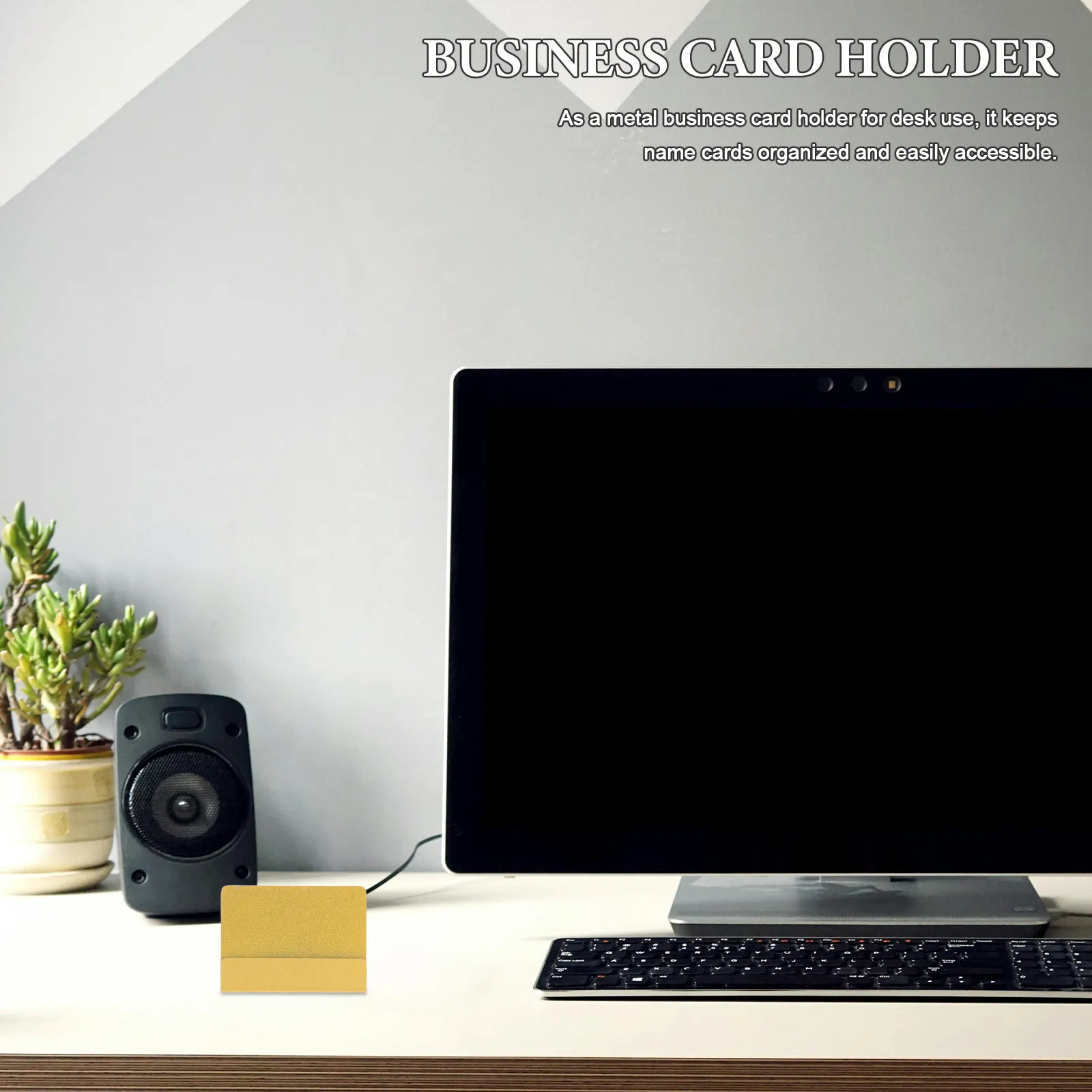 6Pcs 스테인레스 스틸 명함 홀더 금속 데스크 스탠드 사무실 리셉션을위한 미니멀리스트 수직 테이블 디스플레이 카드 홀더