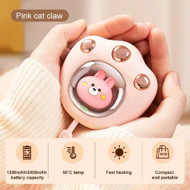 Mini scaldamani a forma di artiglio di gatto carino scaldamani portatile  elettrico ricaricabile USB per uso invernale in viaggio all'aperto -  AliExpress