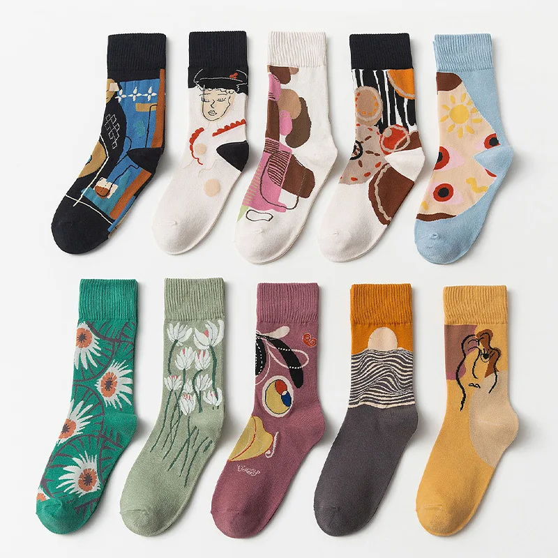 

Носки мужские женские хлопковые, с рисунком, надписью