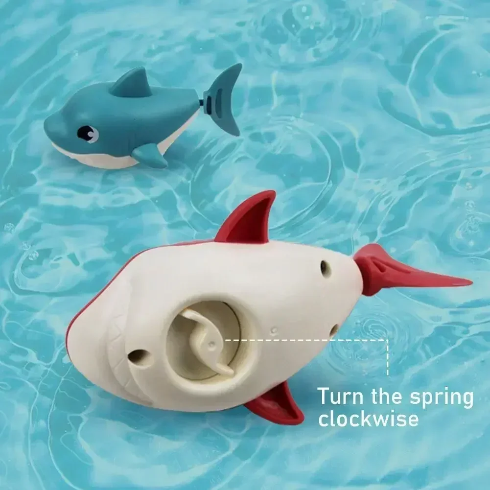 Baby Bath Toy Animal Cute Cartoon Shark Crocodile Classic Baby Water Toy Infant Swim Chain Clockwork Kids Beach Bath Toys Single 5
