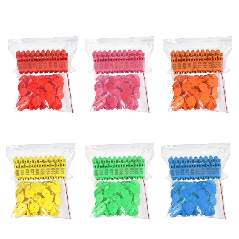 

100 PCS Anti_Shedding with Number Cattle Sheep Ear Label Veterinary Ear Tags