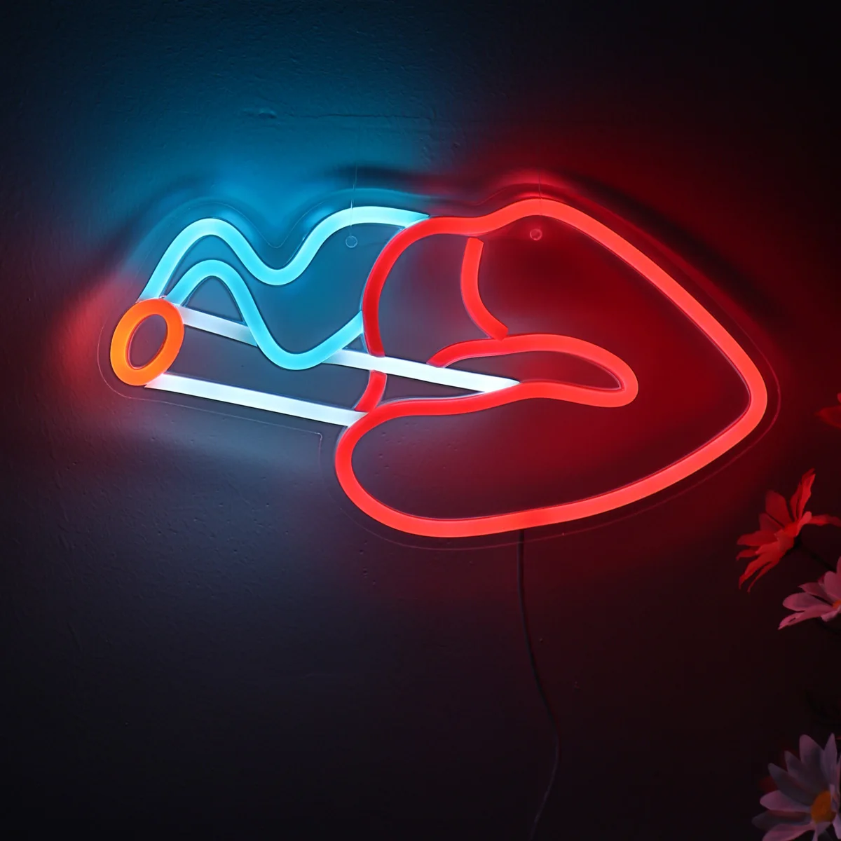 1PC Cool Super Bright 5V USB Lady Man Smoking With Lips LED Neon Art Sign For Man Room Party Club Decoration 12.05''*6.42'' sexy lady back neon signs neon lady back wall sign art decorative signs lights for bar party hotel bright night neon light