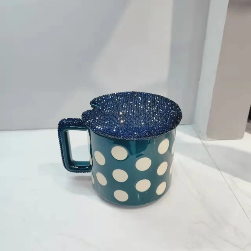 Mug Coffee Mug Diamonds Creative Tea Cups Coffee Cup with Saucers and  Spoons Ceramic Mugs with Rhine…See more Mug Coffee Mug Diamonds Creative  Tea