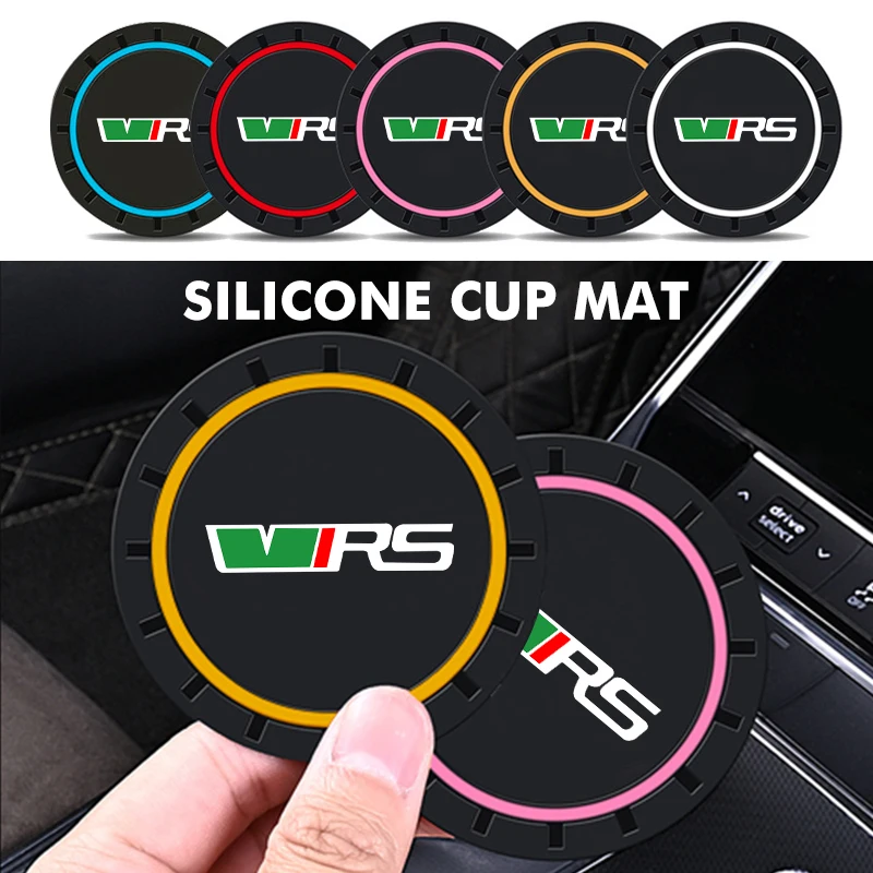 Universal Car Coaster Water Cup Slot Non-Slip Pad Bottle Mat For Skoda VRS Octavia 2 3 Kamiq MK3 Kodiaq Karoq Superb Fabia cup holder coasters car coaster pads