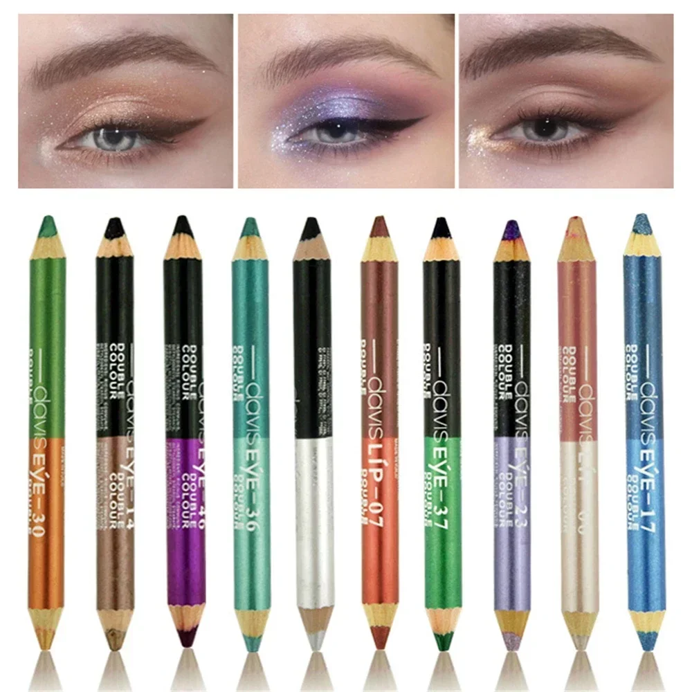Eyeshadow Pencil Eyeliner Pencil Double-headed Waterproof Shiny Matte 20 color