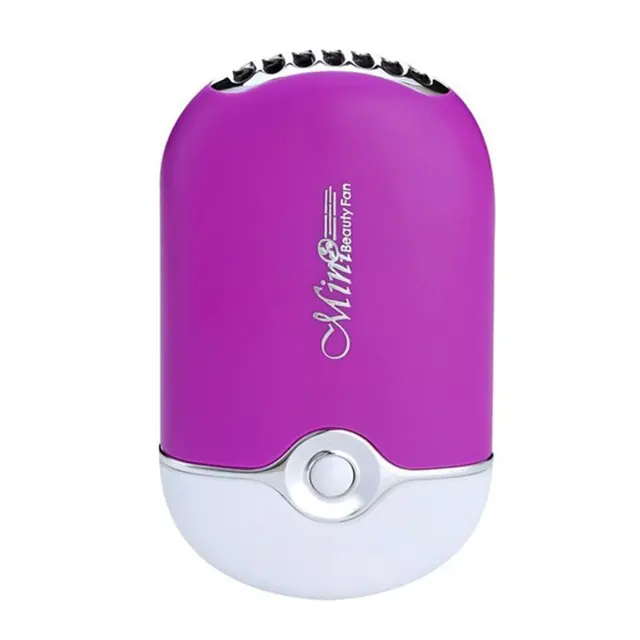 USB Mini Fan Air Conditioning Blower Quick Dryer For Eyelash Extension & Nail Polish Rechargeable Quick Dry Pocket Cooling Fan Purple