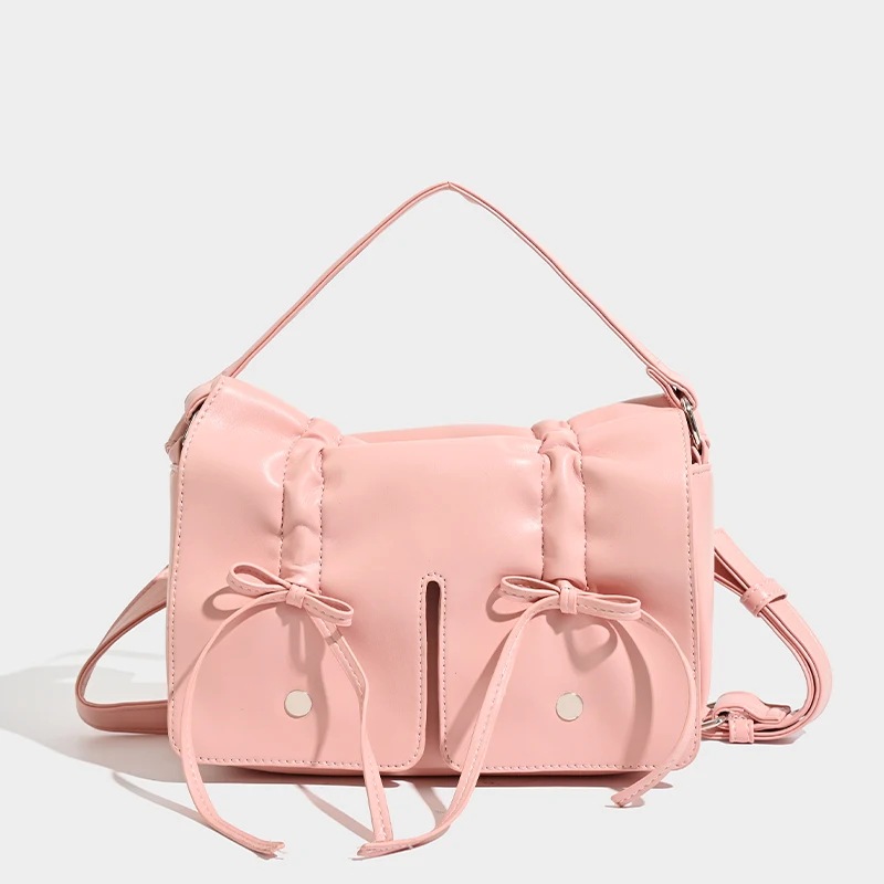 

Женская сумка с цветочным бантом, индивидуальная плиссированная модная нишевая Милая вместительная сумка через плечо с одной лямкой, новинка 2024