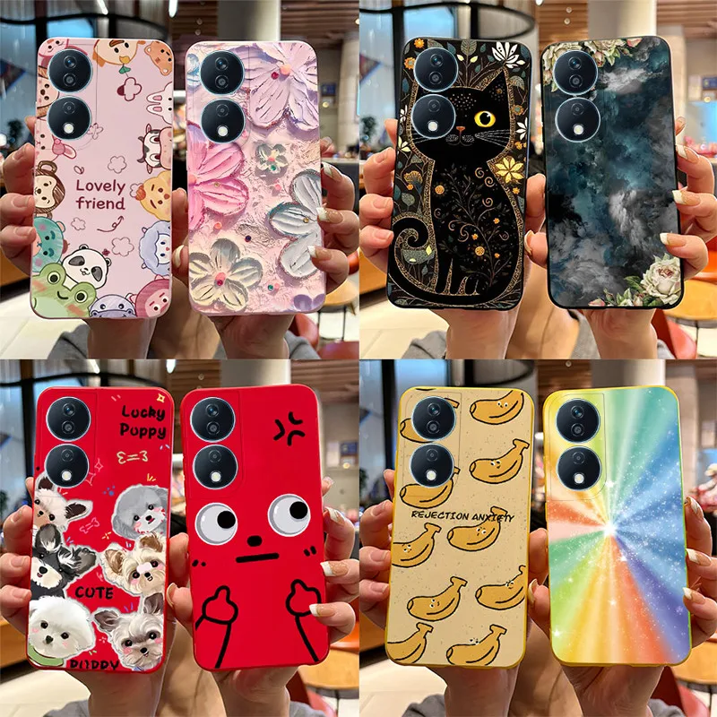 Pour Honor 90 étui intelligent Honor 90 étui de téléphone intelligent chat mignon dessin animé chiot chien TPU silicone couverture arrière de protection sur Honor 90 Smart