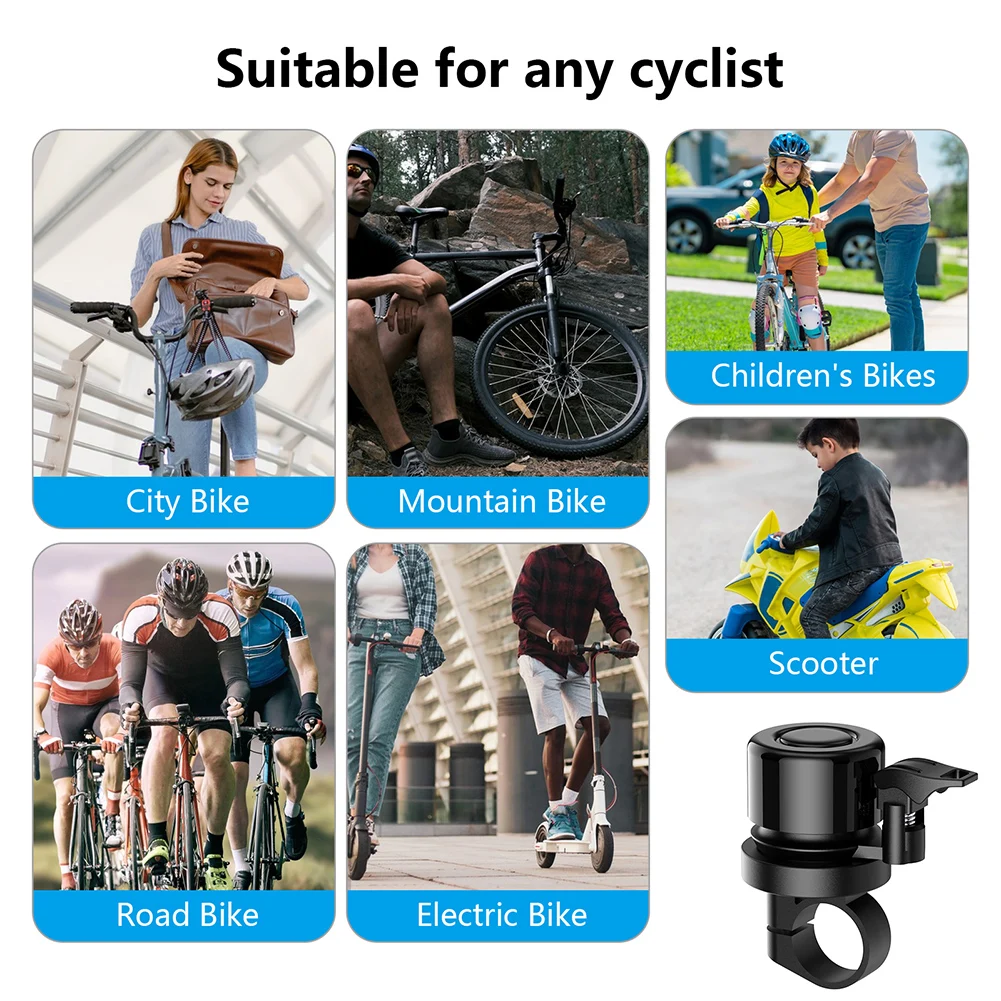 Bicycle Bell for Apple AirTag Bike Mount GPS Tracker Waterproof Bike Mount Bicycle Bell Anti-Theft Ring Accessories