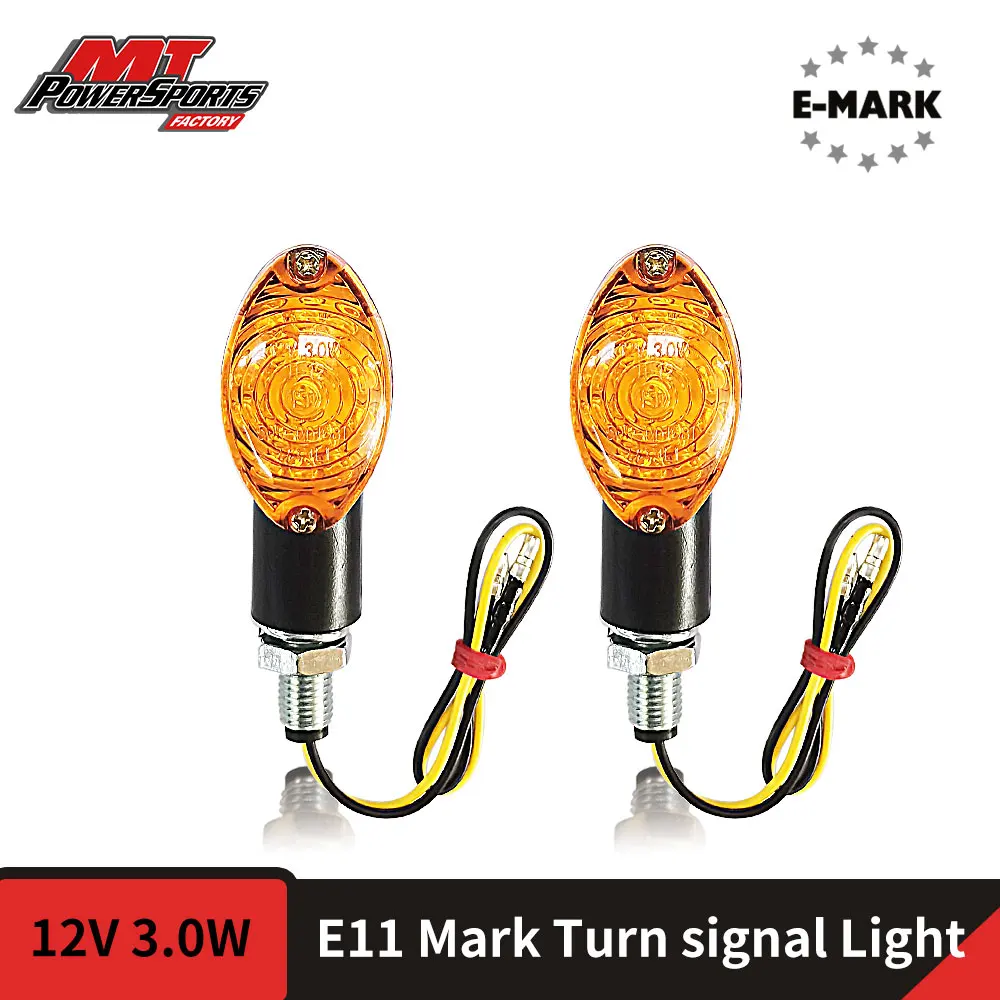 

For Honda Suzuki Yamaha Kawasaki KTM Motorcycle Indicator Turn Signal E-mark Approved LED Amber Flashing Light Blinker 12V