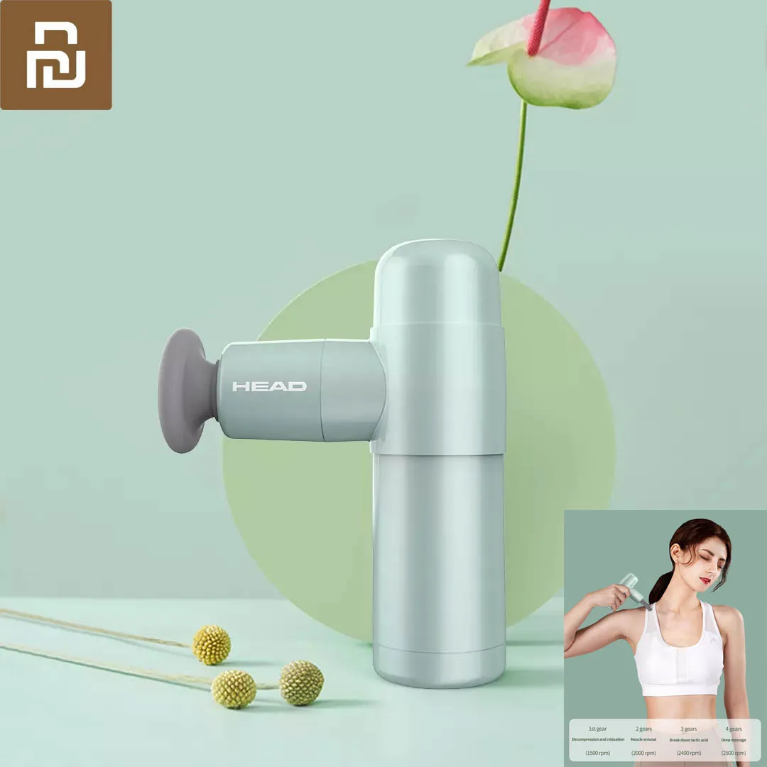 

Youpin Mini Fascia Gun Masage Gun 4 Levels Adjustment 4 Massage Heads Type-C Charging 60 Days Standby HEAD Made