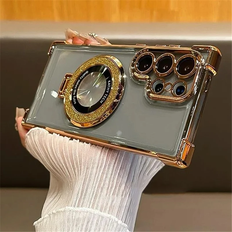 Magsafe Magnetic Glitter Bling Transparent Silicon Phone Case
