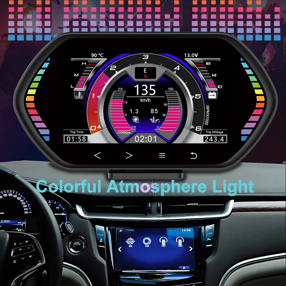 ÷ hud obd2 display  ÷ ӵ  F12 ڵ OBD GPS   ÷, HUD HD LCD ġ ũ    ӵ RPM ڵ  ׼