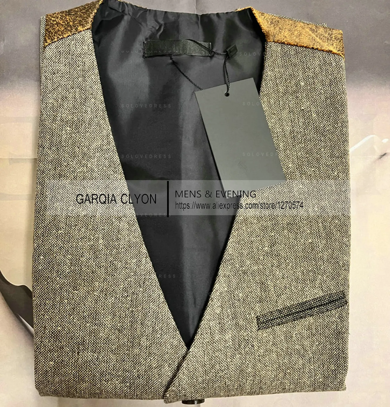 Mens Suit Brown Vest Lapel Neck Wool Waistcoat Casual Formal Double-breasted Business Slim Fit Vest Groomman For Wedding 4