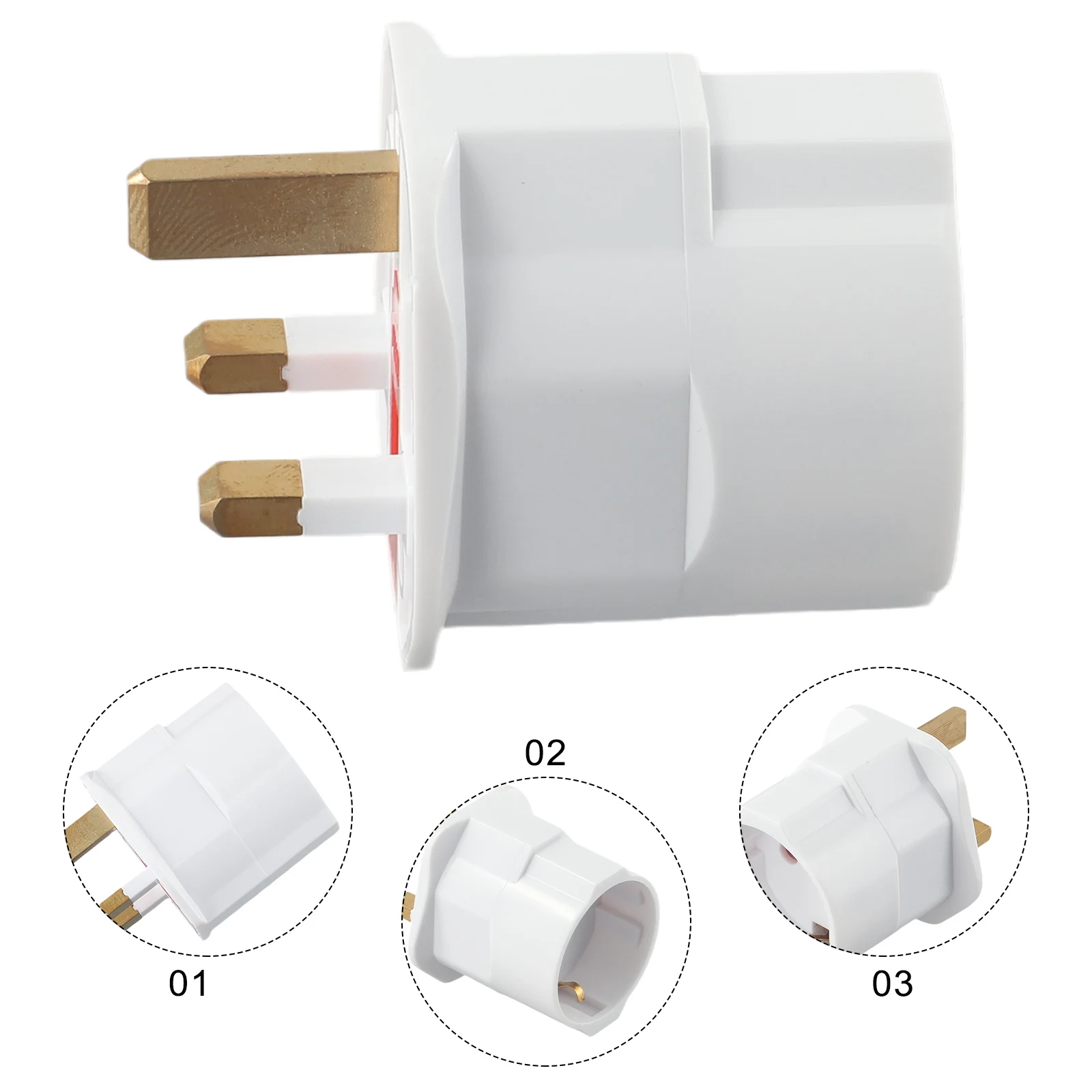 

1PC EU Euro Adapter 2 Pin To UK 3 Pin Plug AC Universal Adapter Travel Converter European For Electrical Switches Tools